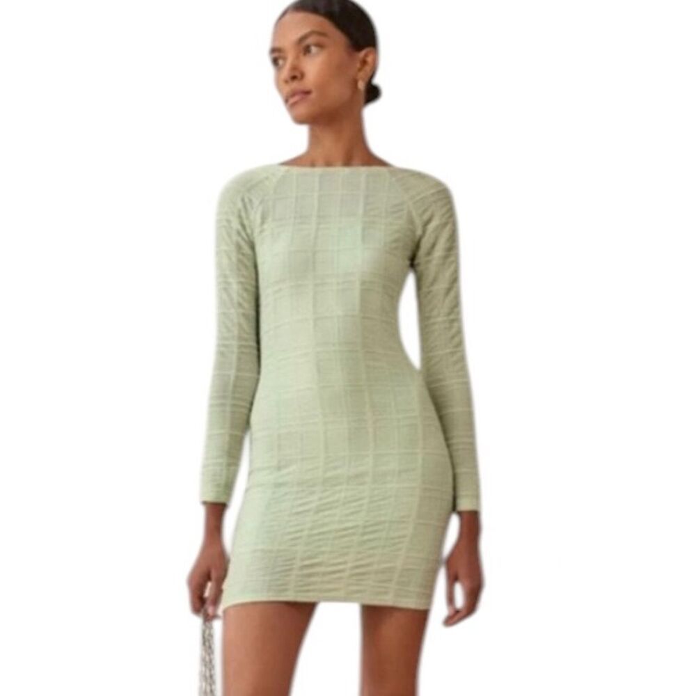 Reformation Mint Green Long-Sleeve Knit Bodycon Dress XS